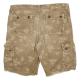 TRUE RELIGION Mens Cargo Shorts Brown Camouflage S W40