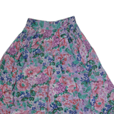3/4 Length Womens Casual Shorts Pink Relaxed 90s Floral S W26