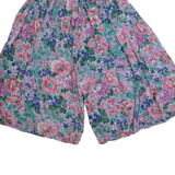 3/4 Length Womens Casual Shorts Pink Relaxed 90s Floral S W26