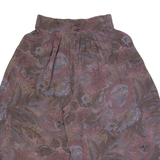 SUISSE MADE 3/4 Length Womens Casual Shorts Purple 90s Crazy Pattern S W28