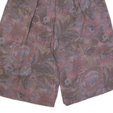 SUISSE MADE 3/4 Length Womens Casual Shorts Purple 90s Crazy Pattern S W28