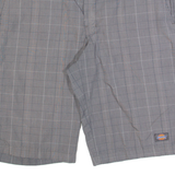 DICKIES Chino Mens Workwear Shorts Grey Check M W34