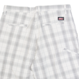 DICKIES Mens Chino Shorts White Check M W34