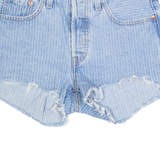 LEVI'S 501 Womens Denim Shorts Blue Striped S W28