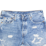 LEVI'S 501 BIG E Acid Wash Womens Denim Shorts Blue M W30