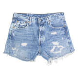 LEVI'S 501 BIG E Acid Wash Womens Denim Shorts Blue M W30