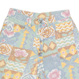 BILL BLASS Womens Denim Shorts Blue 90s Crazy Pattern XS W24