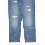 LEVI'S 501 CT Distressed Womens Jeans Blue Classic Tapered Stone Wash W25 L26