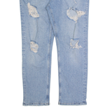HILFIGER DENIM Distressed Womens Jeans Blue Regular Straight Stone Wash W34 L27