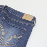 HOLLISTER Distressed Womens Jeans Blue Slim Skinny Stone Wash W28 L25