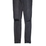 HOLLISTER Low Rise Distressed Womens Jeans Black Slim Skinny W26 L30