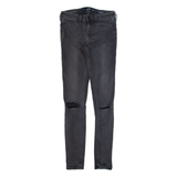 HOLLISTER Low Rise Distressed Womens Jeans Black Slim Skinny W26 L30