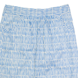 BODEN Womens Straight Skirt Blue Knee Length Linen Crazy Pattern UK 14