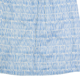 BODEN Womens Straight Skirt Blue Knee Length Linen Crazy Pattern UK 14