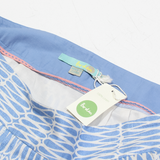 BODEN Womens Straight Skirt Blue Knee Length Linen Crazy Pattern UK 14