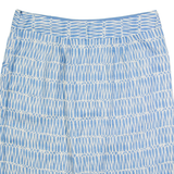 BODEN Womens Straight Skirt Blue Knee Length Linen Crazy Pattern UK 14