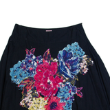 PHASE EIGHT Womens A-Line Skirt Black Knee Length Floral UK 14