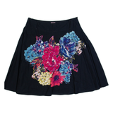 PHASE EIGHT Womens A-Line Skirt Black Knee Length Floral UK 14