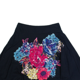 PHASE EIGHT Womens A-Line Skirt Black Knee Length Floral UK 14