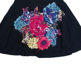 PHASE EIGHT Womens A-Line Skirt Black Knee Length Floral UK 14