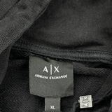 Logo On Sleeve Armani Exchange Spellout Hoodie - XL Black Cotton