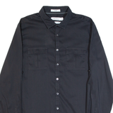CALVIN KLEIN Extra Slim Fit Mens Plain Shirt Black Long Sleeve M