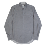 CALVIN KLEIN Slim Fit Mens Plain Shirt Grey Long Sleeve L