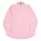 TOMMY HILFIGER Mens Shirt Pink Gingham Long Sleeve M