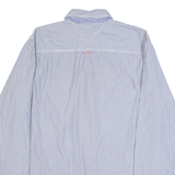 TOMMY HILFIGER DENIM Mens Shirt Blue 90s Striped Long Sleeve L
