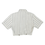 USED Cropped Womens Shirt White Striped M