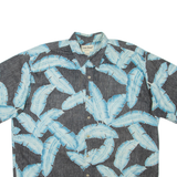 COOKE STREET Mens Hawaiian Shirt Grey Floral 2XL