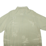 CROFT & BARROW Mens Hawaiian Shirt Green Floral XL