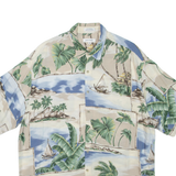 PIERRE CARDIN Mens Hawaiian Shirt Beige Floral XL