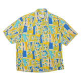 MASOTTI Mens Shirt Yellow Viscose Crazy Pattern M