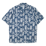 UZZI Mens Hawaiian Shirt Blue Floral XL
