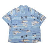 MERONA Mens Hawaiian Shirt Blue Floral XL
