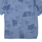 PIERRE CARDIN Mens Hawaiian Shirt Blue Floral M