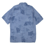 PIERRE CARDIN Mens Hawaiian Shirt Blue Floral M