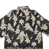 PIERRE CARDIN Mens Hawaiian Shirt Black Floral L