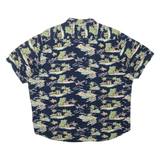 CONNECTICUT Mens Hawaiian Shirt Blue L