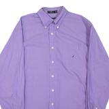 NAUTICA Mens Plain Shirt Purple Long Sleeve L