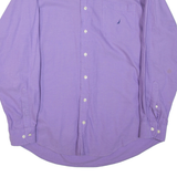 NAUTICA Mens Plain Shirt Purple Long Sleeve L