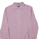 TOMMY HILFIGER Mens Shirt Maroon Check Long Sleeve XS
