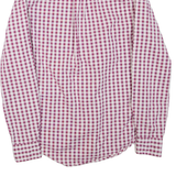 TOMMY HILFIGER Mens Shirt Maroon Check Long Sleeve XS
