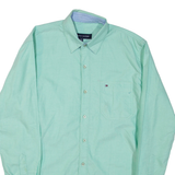 TOMMY HILFIGER Mens Plain Shirt Green Long Sleeve XL