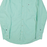 TOMMY HILFIGER Mens Plain Shirt Green Long Sleeve XL