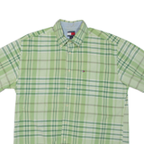 TOMMY HILFIGER Mens Shirt Green Check L