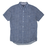 TOMMY HILFIGER New York Fit Mens Shirt Blue Crazy Pattern L