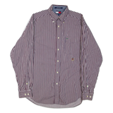 TOMMY HILFIGER Mens Shirt Red Striped Long Sleeve M