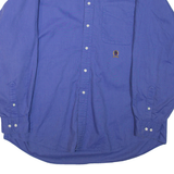 TOMMY HILFIGER Mens Plain Shirt Blue Long Sleeve XL